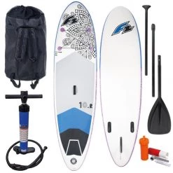 F2 FeelGood Women 10' 2" Inflatable Stand Up Paddle Board SUP WHITE/BLUE KIT