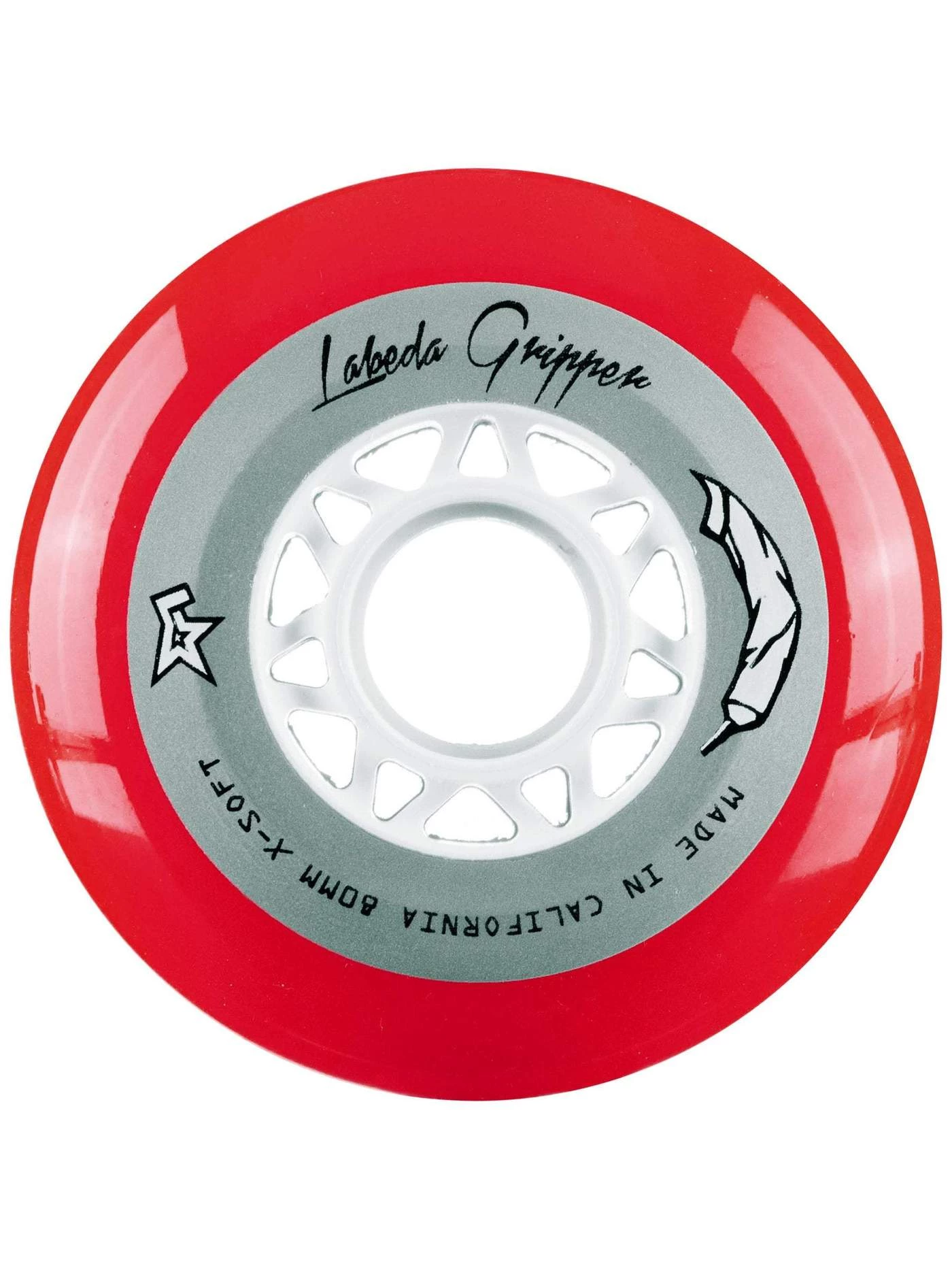 Labeda Indoor Gripper Inline Skate Wheels (4 Pack Red/Wht) 3 Labeda Indoor Gripper Inline Skate Wheels (4 Pack Red/Wht)