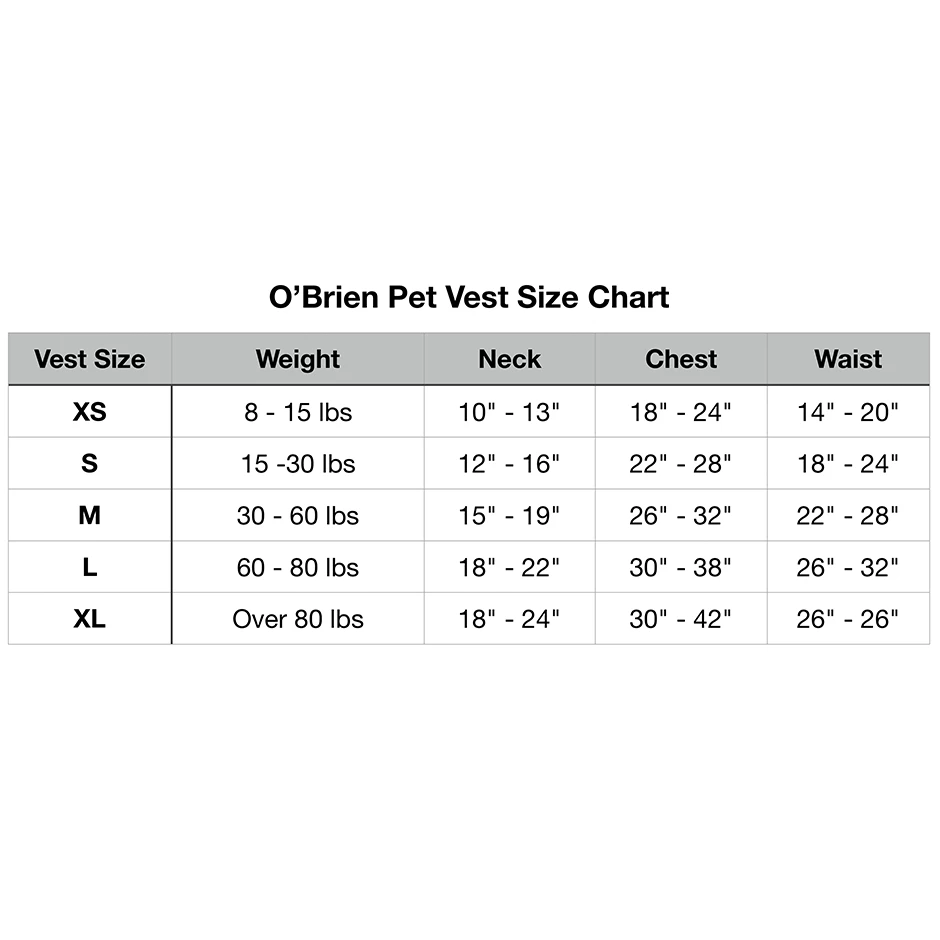 Sports Replay - Sports Excellence Water Sports Obrien Pet Vest Life Jacket 4 Sports Replay - Sports Excellence Water Sports Obrien Pet Vest Life Jacket