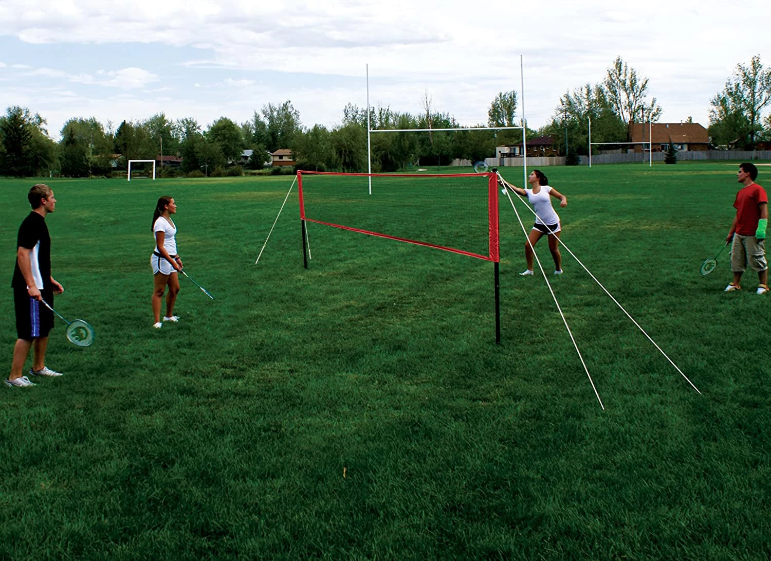 Park & Sun Sports Badminton Sport Set W/ 1" 3Pc Steel Poles 4 Rackets & 3 Shuttlecocks 5 Park & Sun Sports Badminton Sport Set W/ 1" 3Pc Steel Poles 4 Rackets & 3 Shuttlecocks