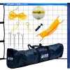 Park & Sun Sports Spiker Sport Volleyball Set W/1.5" 3Pc Steel Poles Blue Volleyballs