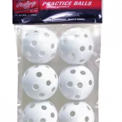 Rawlings Plastic 9" White Baseball Wiffle Balls - 6 Per Pack