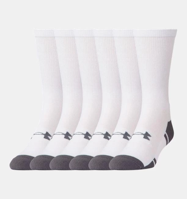 UNDER ARMOUR YOUTH RESISTOR 3.0 HEAT GEAR CREW SOCKS (3 PACK) 4 UNDER ARMOUR YOUTH RESISTOR 3.0 HEAT GEAR CREW SOCKS (3 PACK)